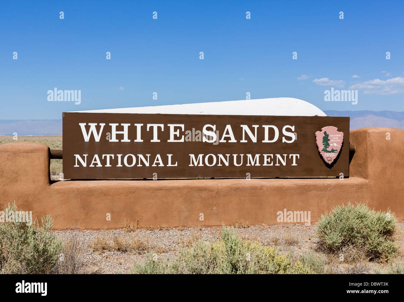 Entance to White Sands National Monument, near Alamogordo, New Mexico, USA Stock Photo