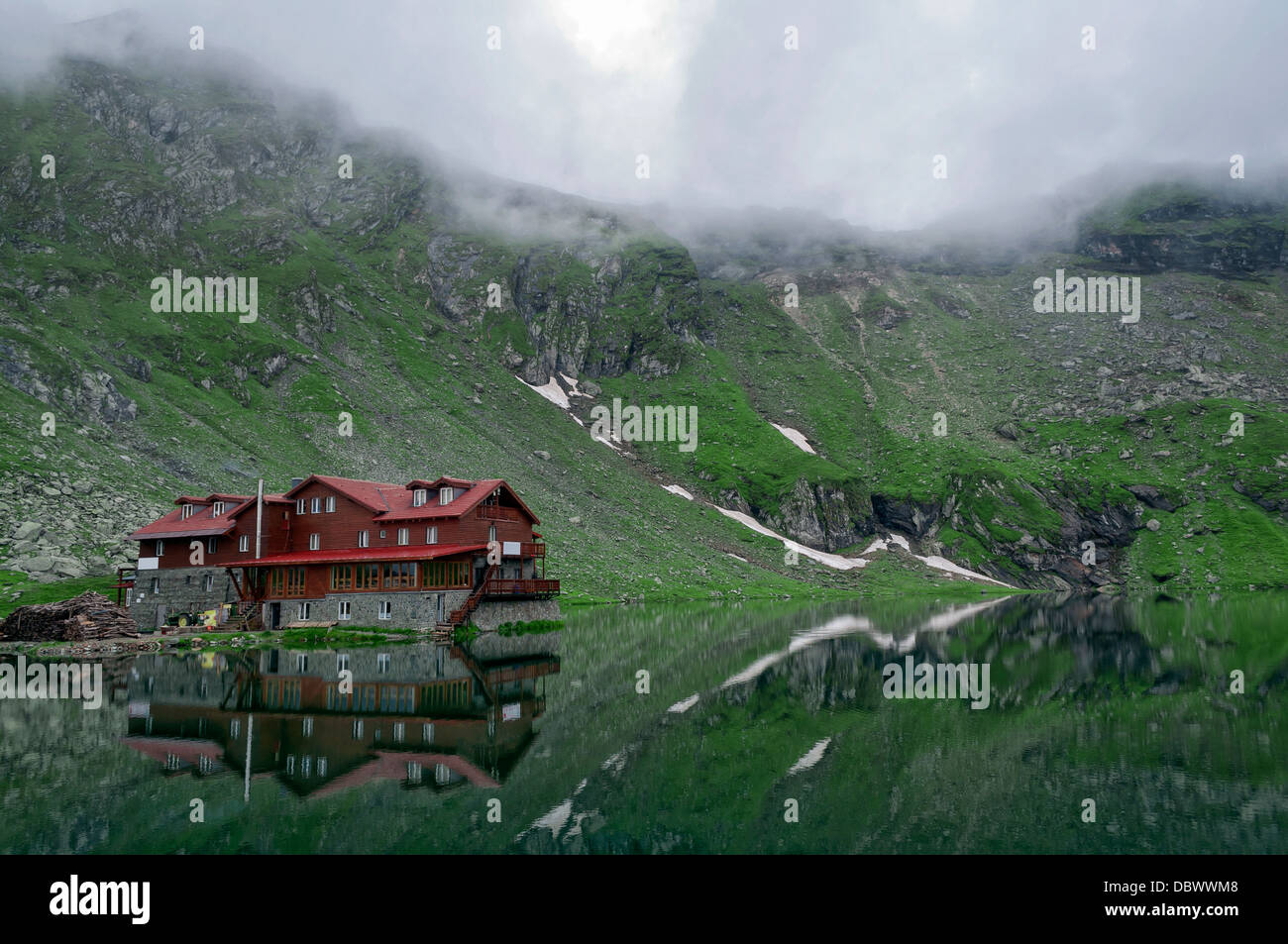 Landscape from Balea Lake in Romania and Fagaras mountains in the ...