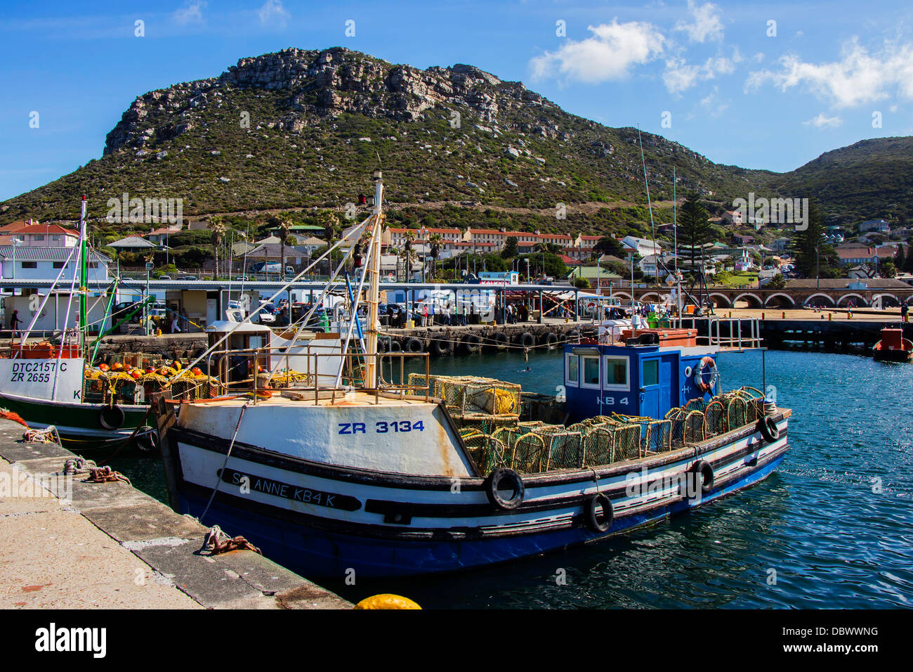 Boats in the Harbour at Kalk Bay Stock Photo