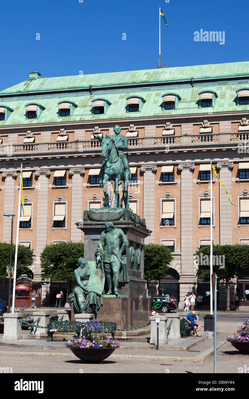 Statue of Swedish king Gustav in Stockholm Stock Photo