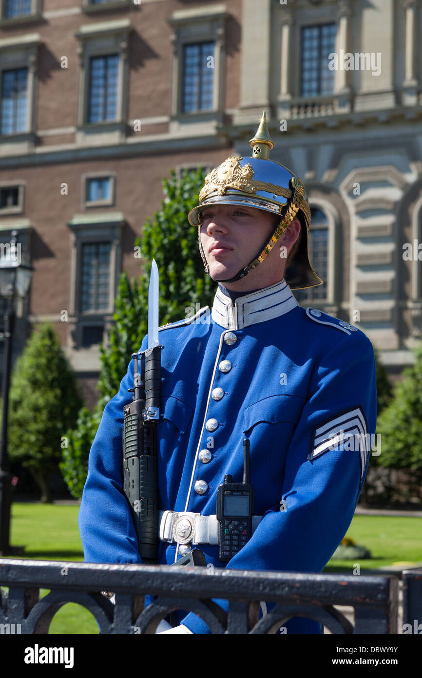 Palace guards at the Royal Palace Stockholm Sweden Stock Photo
