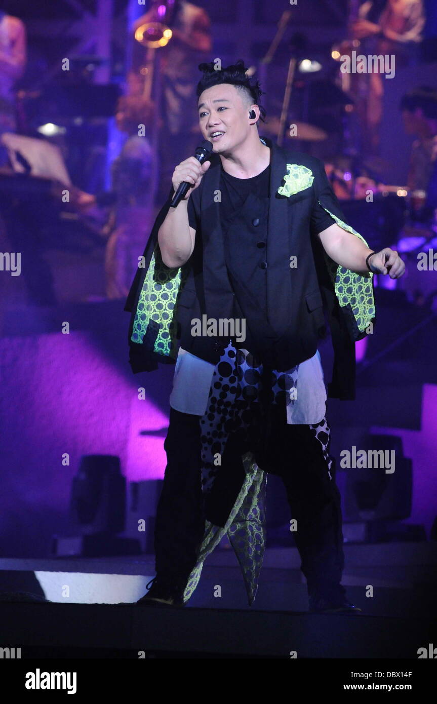 Singer Eason Chan hold his personal concert in Hong Kong,China on