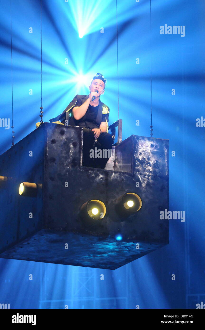 Singer Eason Chan hold his personal concert in Hong Kong,China on