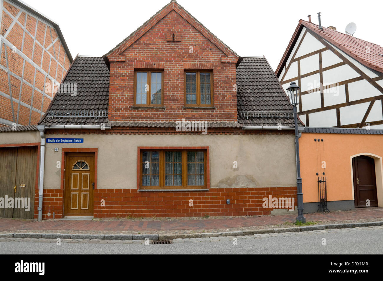 Architecture in the small town of Röbel,  Mecklenburg-Western Pomerania Germany Stock Photo
