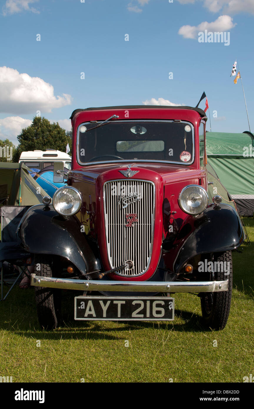 Austin 7 car at Warwick Folk Festival campsite, Warwick, UK Stock Photo