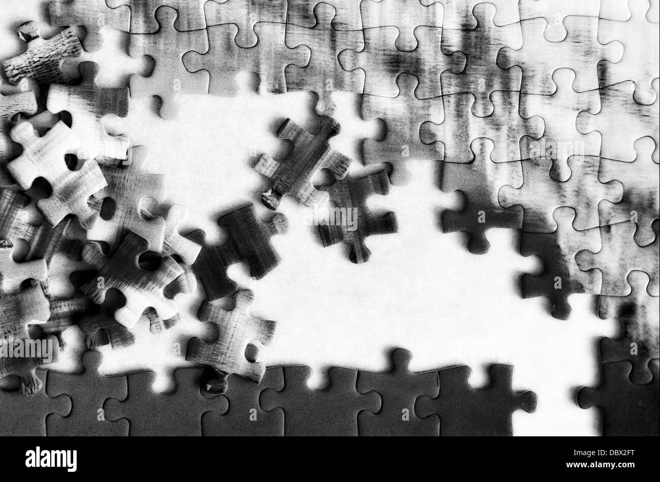 Unfinished colorful puzzle pieces Stock Photo - Alamy