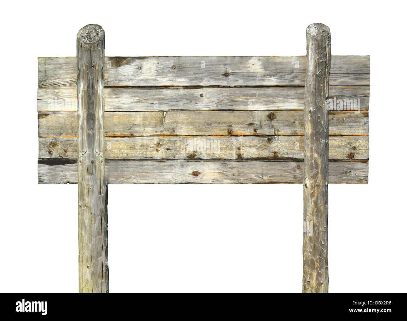 Very old wooden billboardm isolated on white Stock Photo - Alamy