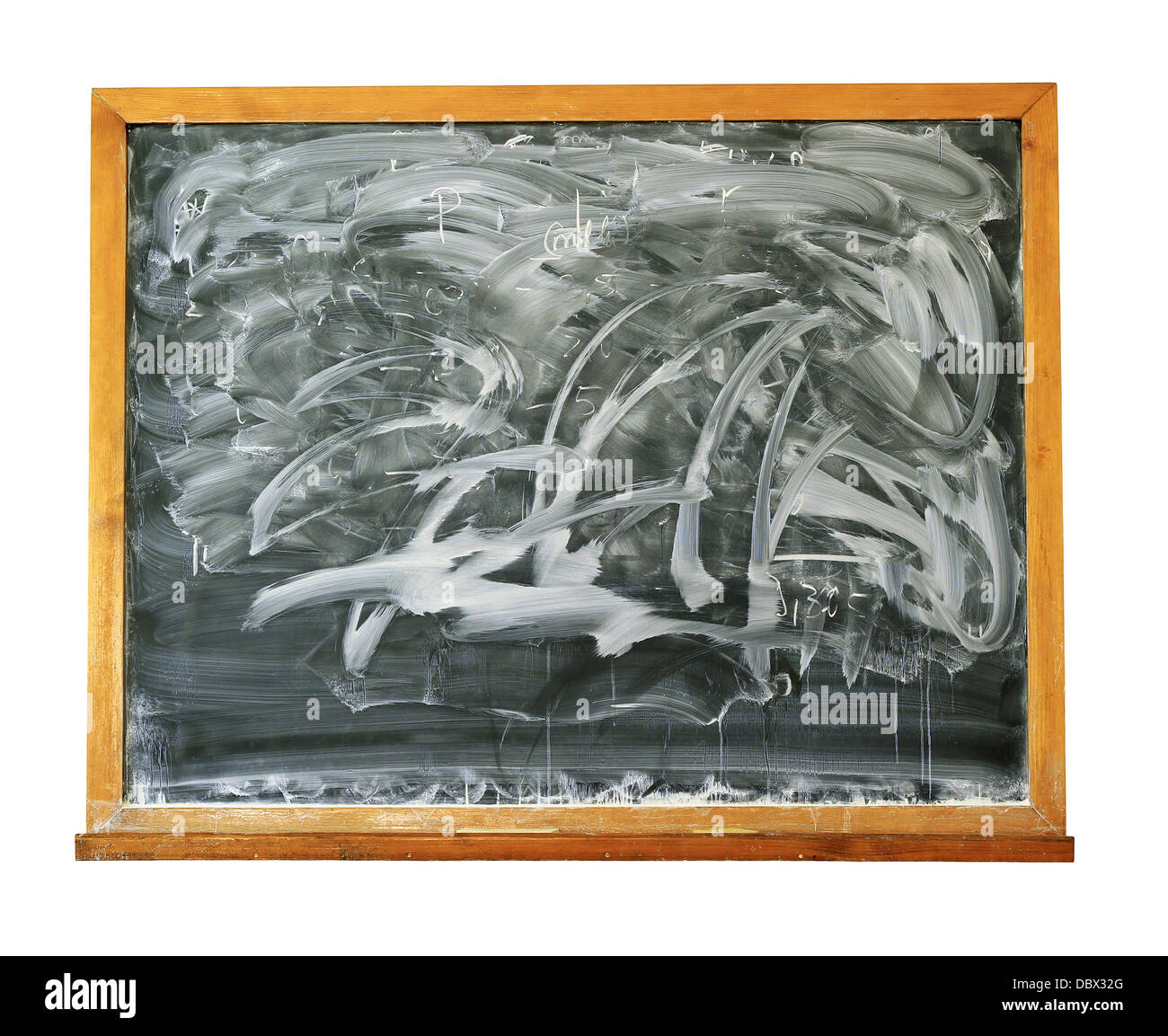 Dirty blackboard isolated on white Stock Photo