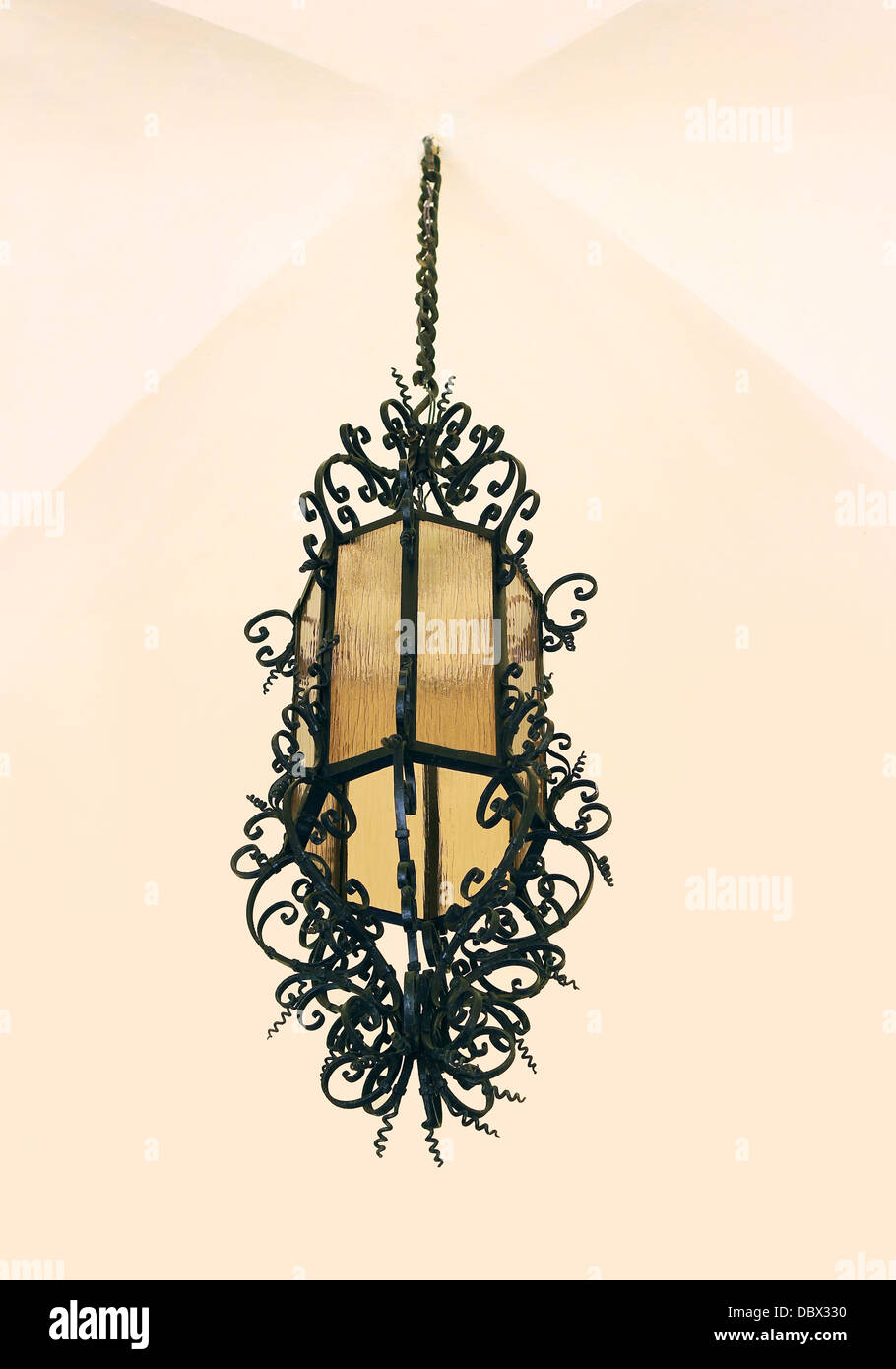 Vintage hanging lamp, used in european castles around 1900 Stock Photo