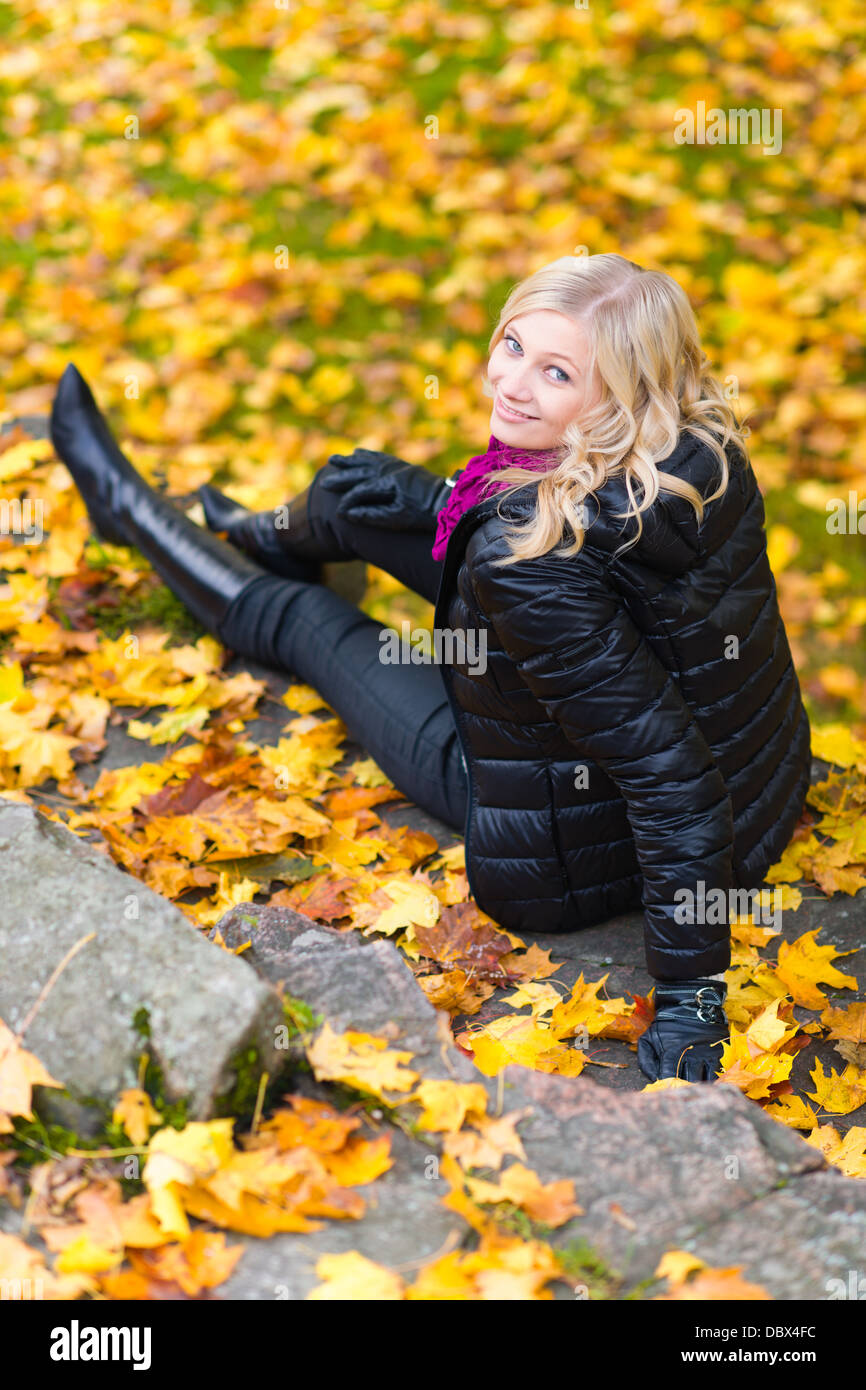 Girl and autumn color Stock Photo