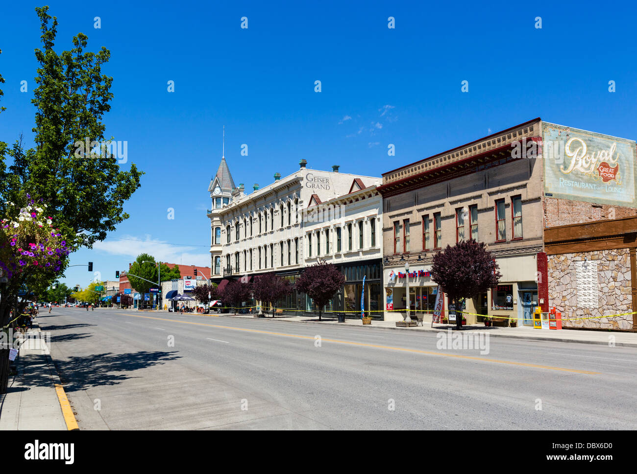 The historic Geiser Grand Hotel on Main Street in downtown Baker, Oregon, USA Stock Photo