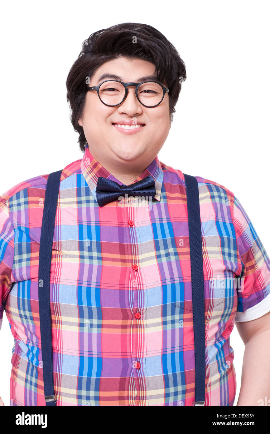 Portrait of fashionable fat man Stock Photo - Alamy