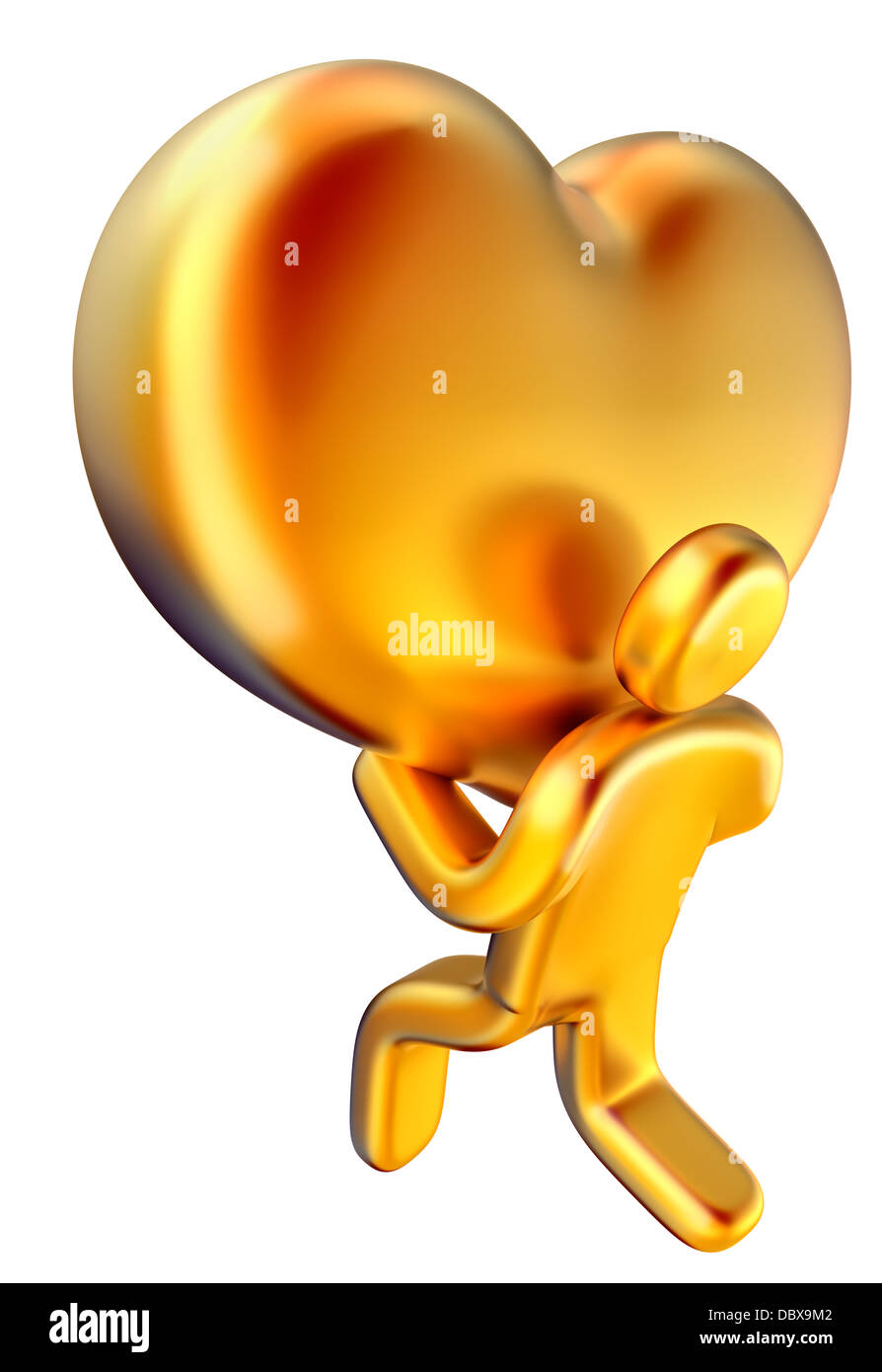man with golden heart Stock Photo Alamy