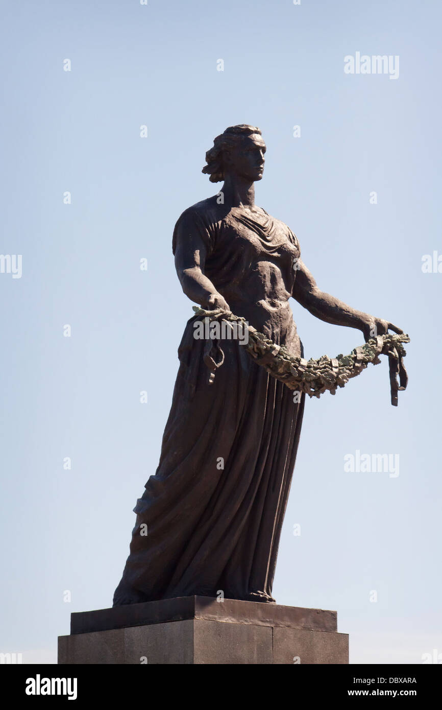 Mother Motherland monument in the Piskaryovsky memorial. St. Petersburg, Russia. Stock Photo