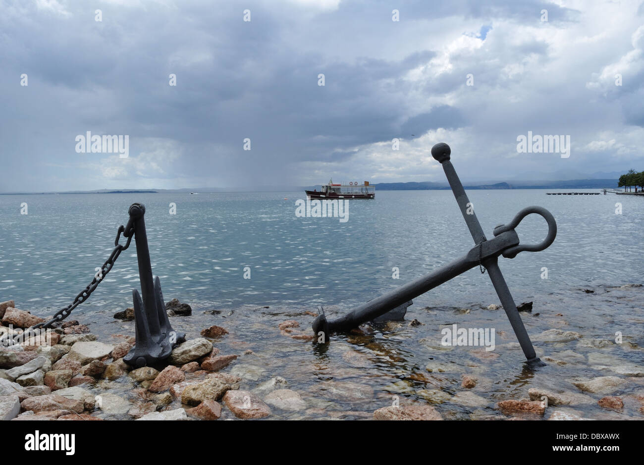 Memorial to sailors on Lake Garda in Bardolino. Stock Photo