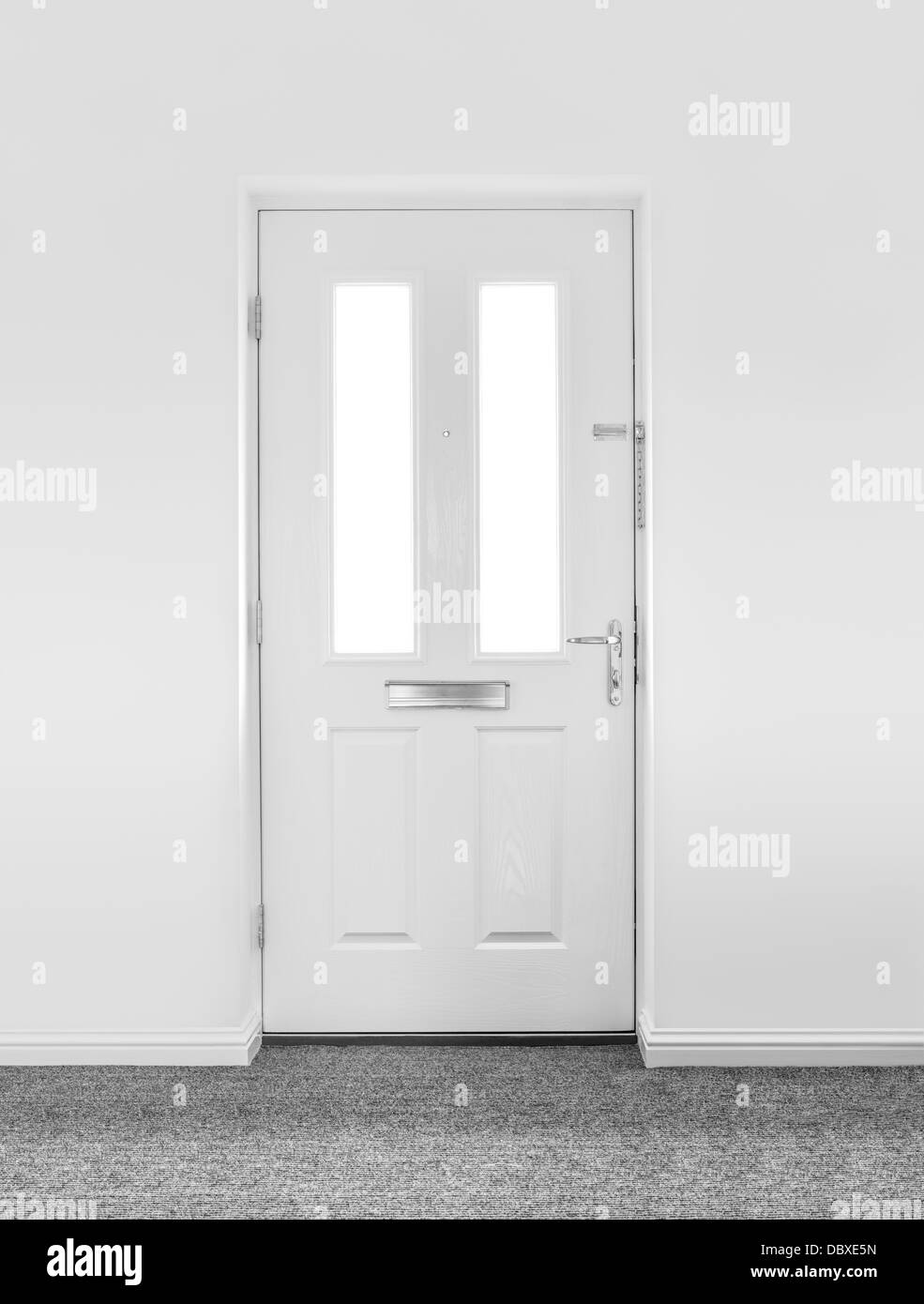 White front internal door in new house Stock Photo