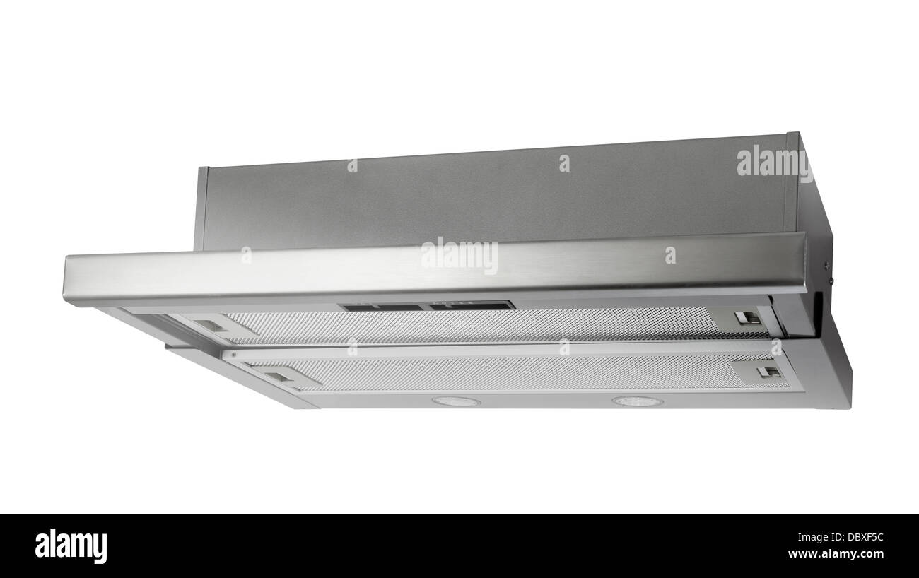 Modern INOX cooker hood isolated on white Stock Photo Alamy