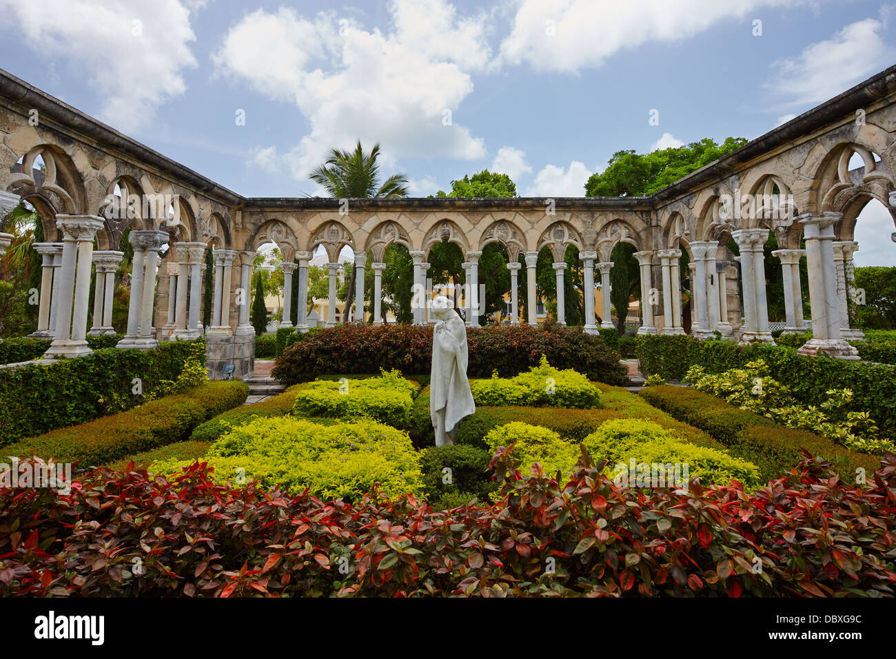 Versailles Gardens French Cloister, Nassau, New Providence Island, Bahamas Stock Photo