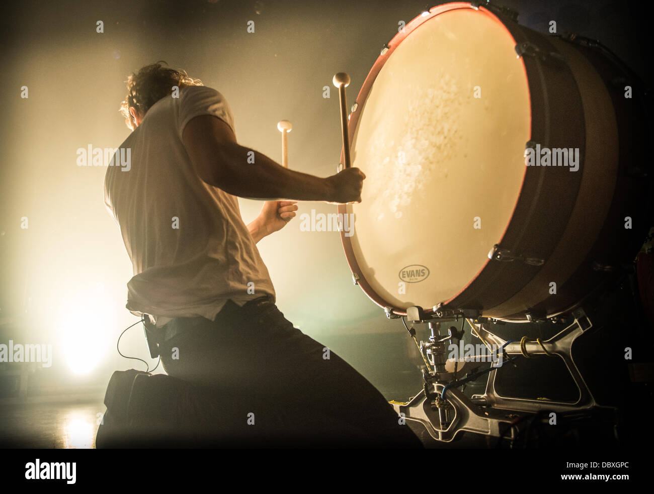 Dan Reynolds of Imagine Dragons performing live at Metro in Chicago, IL July 31, 2013 Stock Photo