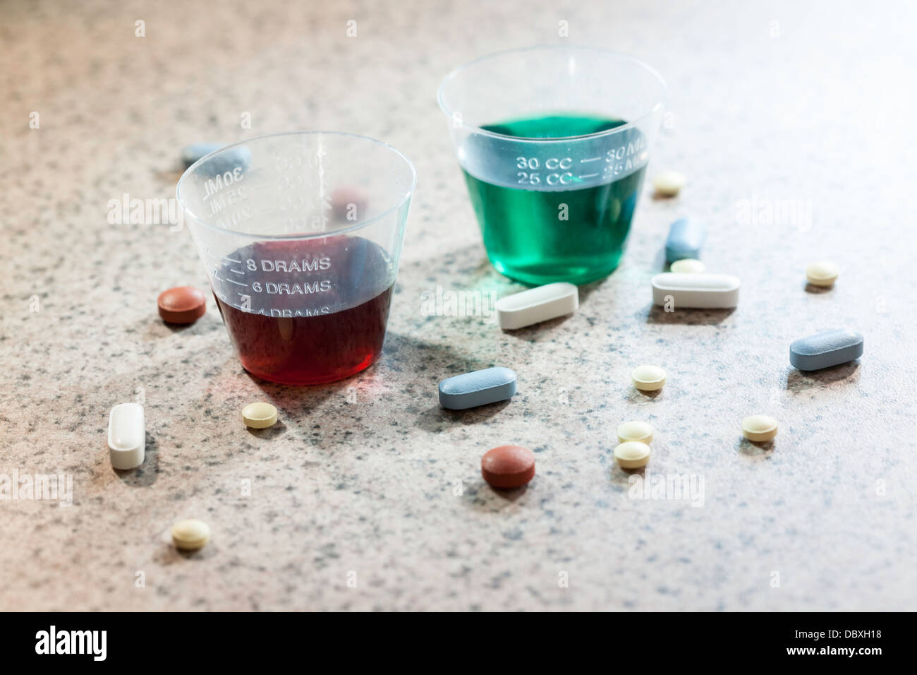 Still Life of 'Over the Counter' Drugs Stock Photo