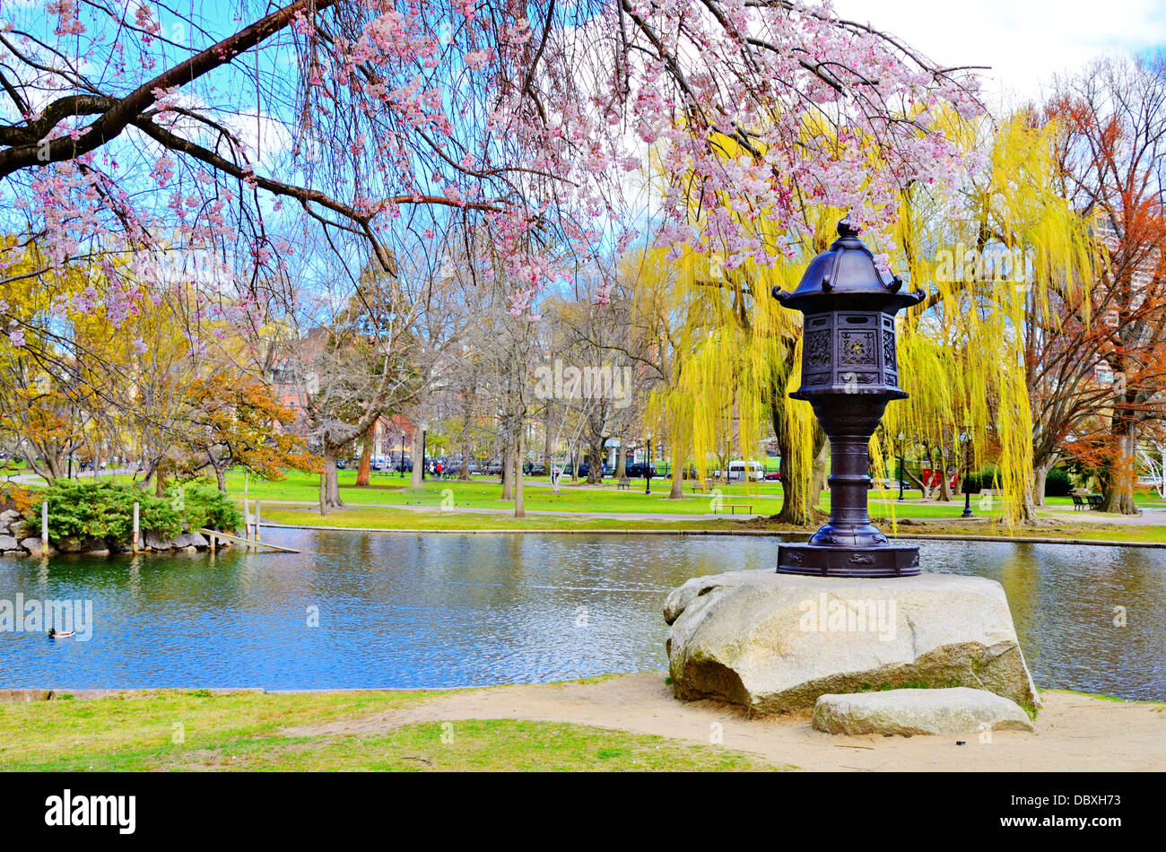 Lagoon at Boston Public Garden in Boston, Massachusetts, USA. Stock Photo