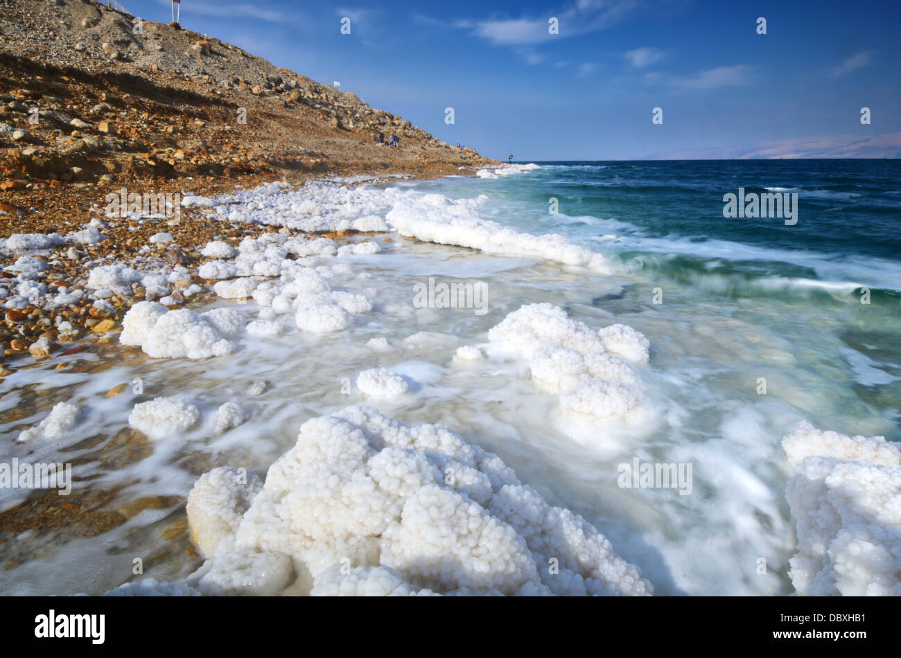 Dead Sea, Israel salt formations. Stock Photo