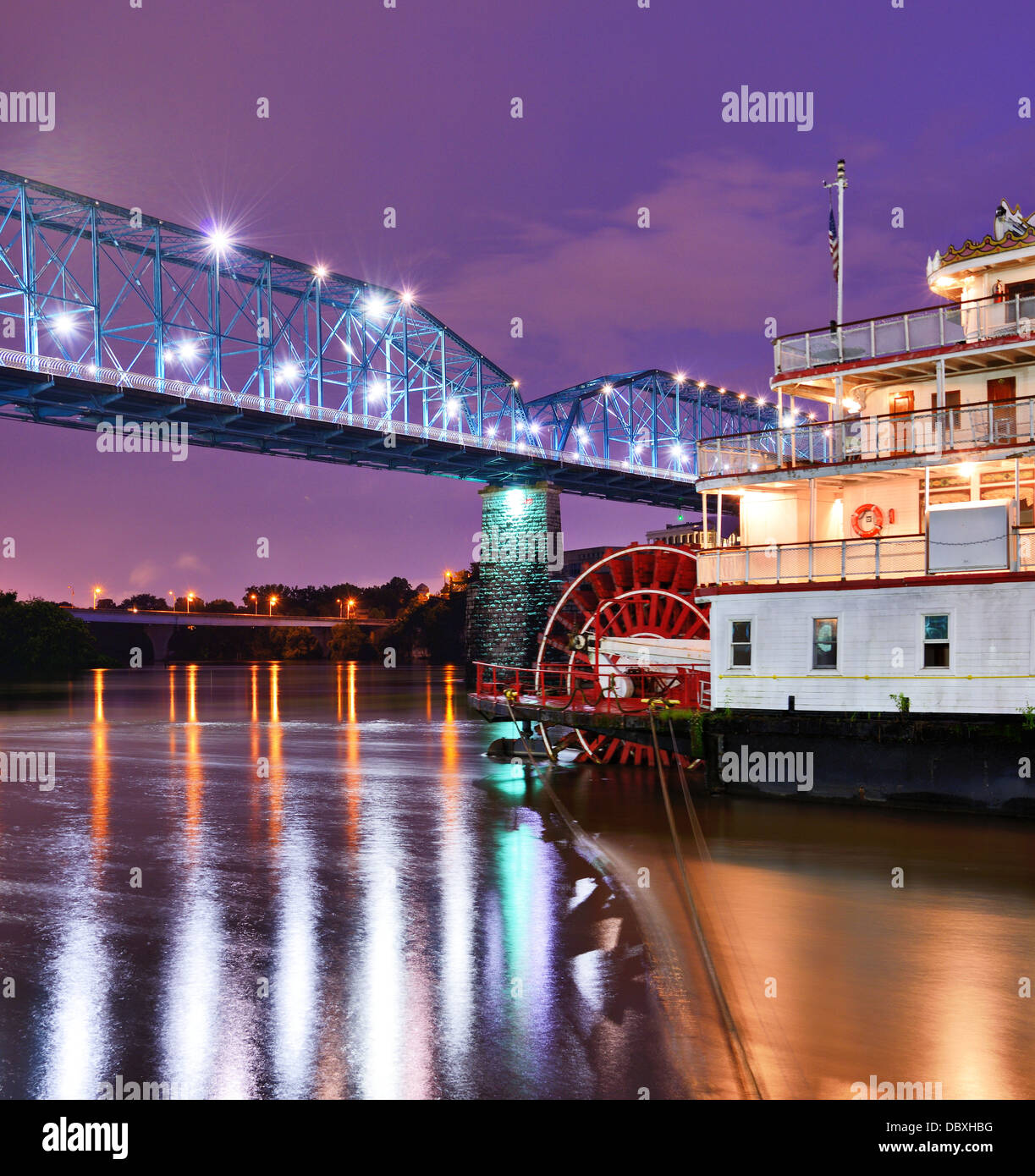 Showboat on the Tennessee River in Chattanooga, Tennessee. Stock Photo