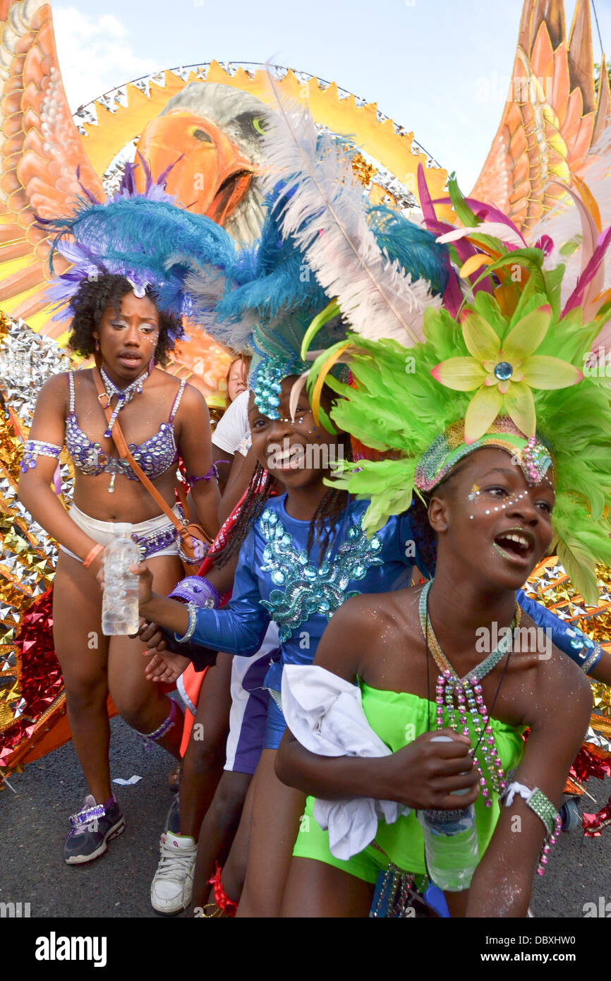 TORONTO, ONTARIO/CANADA - August 3rd 2013 : 46th annual Scotiabank Carribean Carnival being celebrated with great fun. Stock Photo