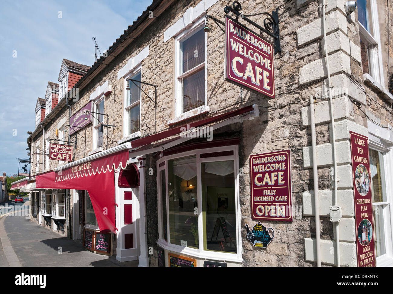 Great Britain, England, North Yorkshire, Thornton-le-Dale, Baldersons Cafe Stock Photo