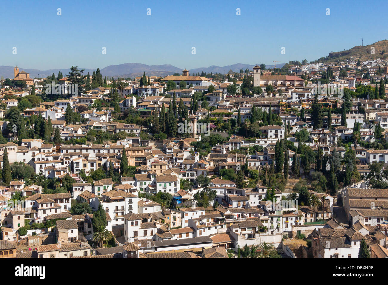 Granada, Albayzin neighborhood, from Alhambra. Spain. Stock Photo