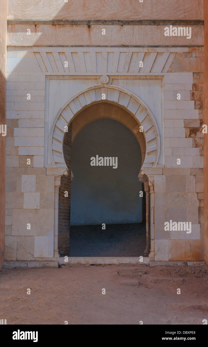 The gate of the 'Seven Grounds tower' (Torre de los Siete Suelos), Alhambra, Granada, Spain. Stock Photo