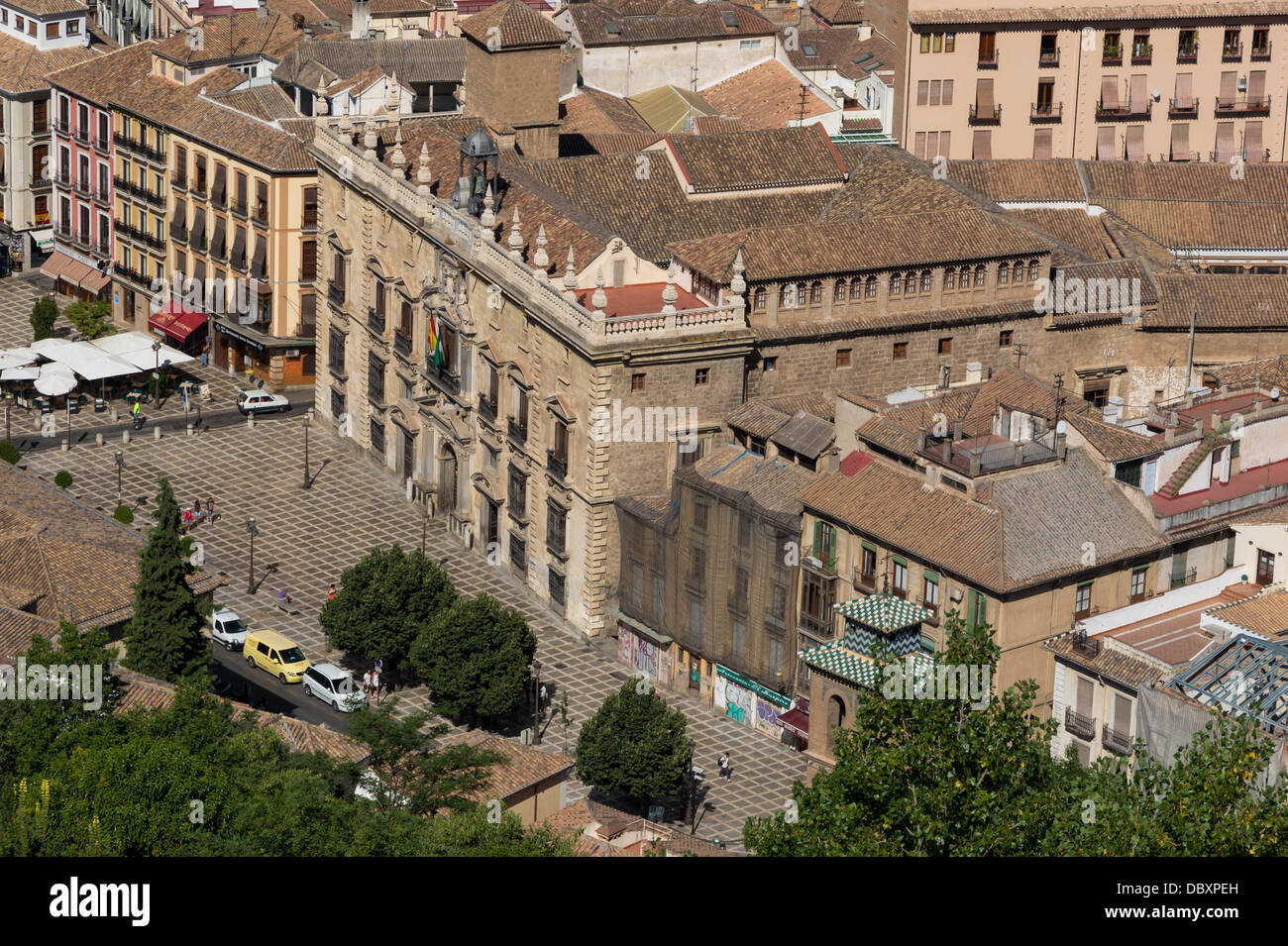 As seen from Alhambra, the Real Chancilleria (16th century, Courthouse) of Granada, Spain. Stock Photo