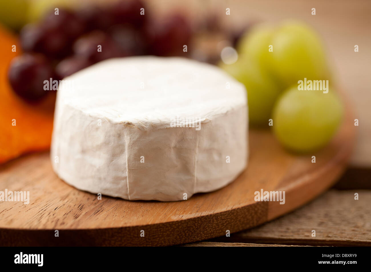 feta cheese and grapes Stock Photo