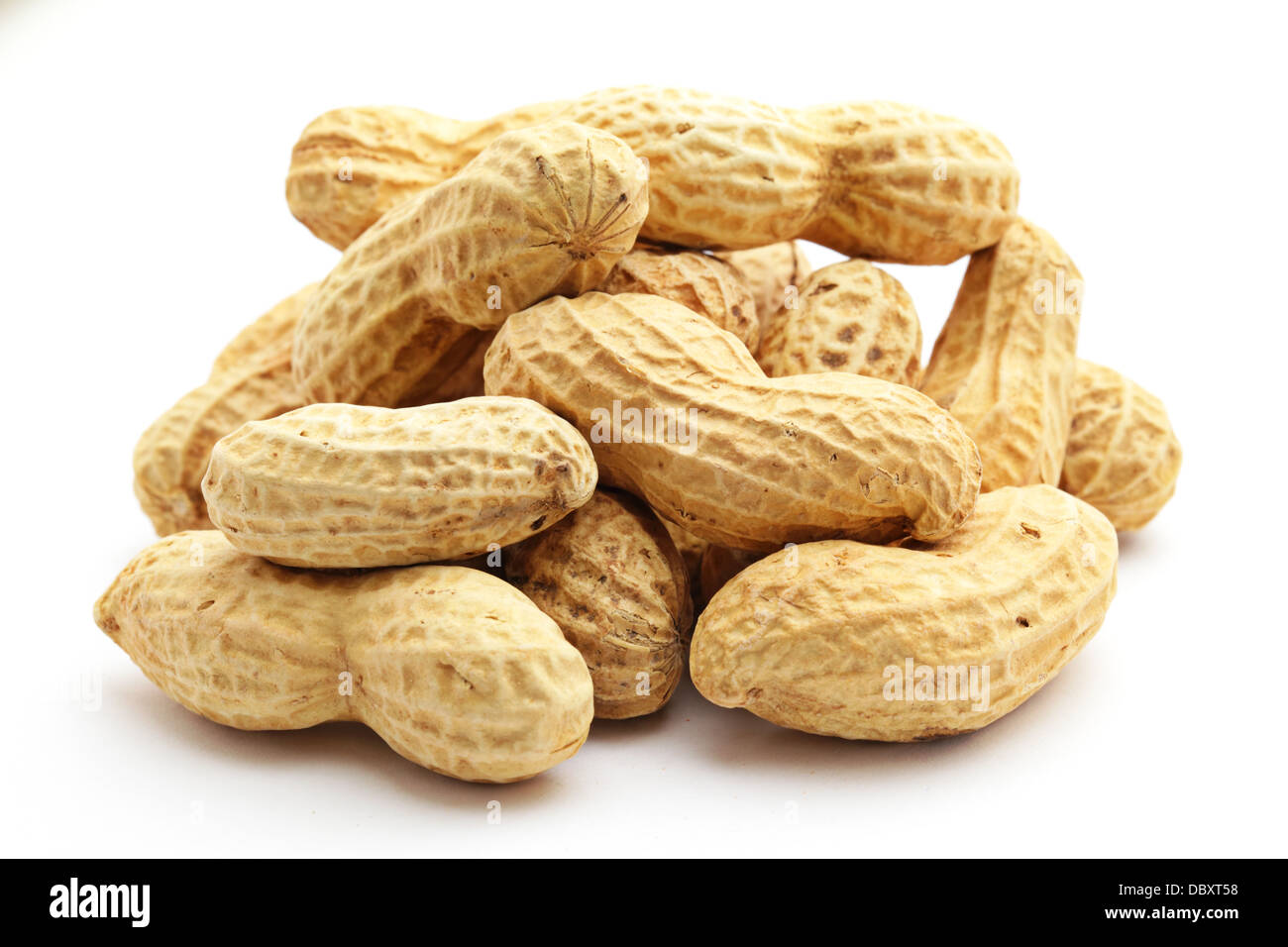 Peanut on white background Stock Photo - Alamy