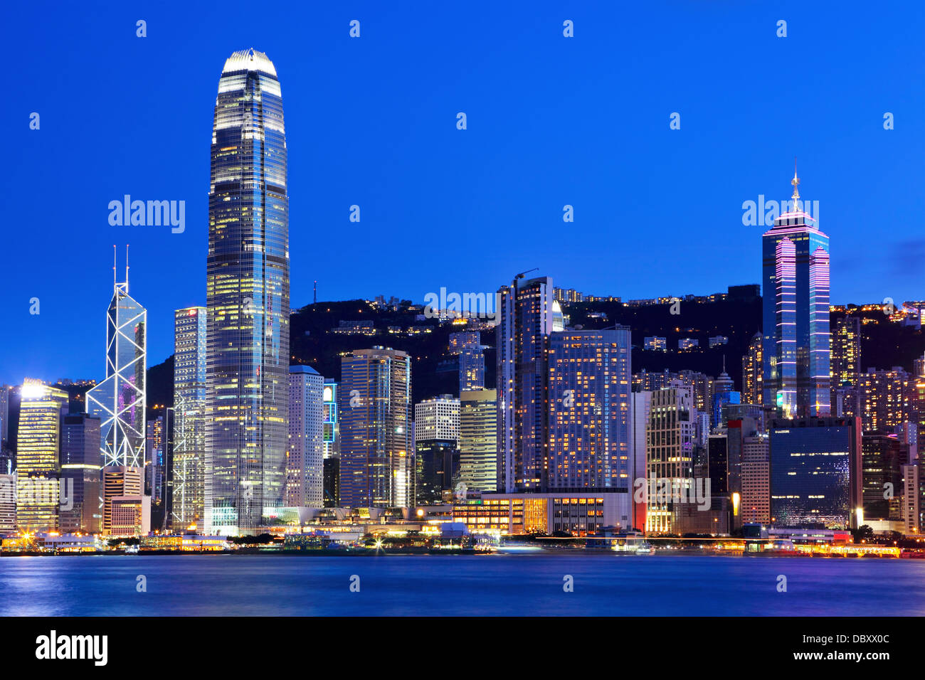Hong Kong Skyline at night Stock Photo - Alamy