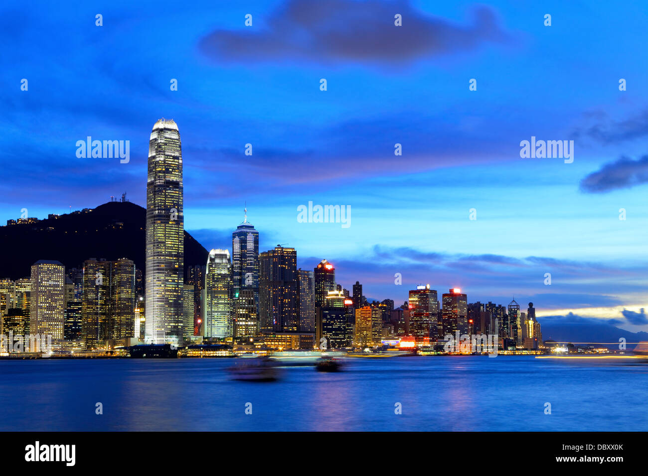 Hong Kong Skyline at night Stock Photo - Alamy