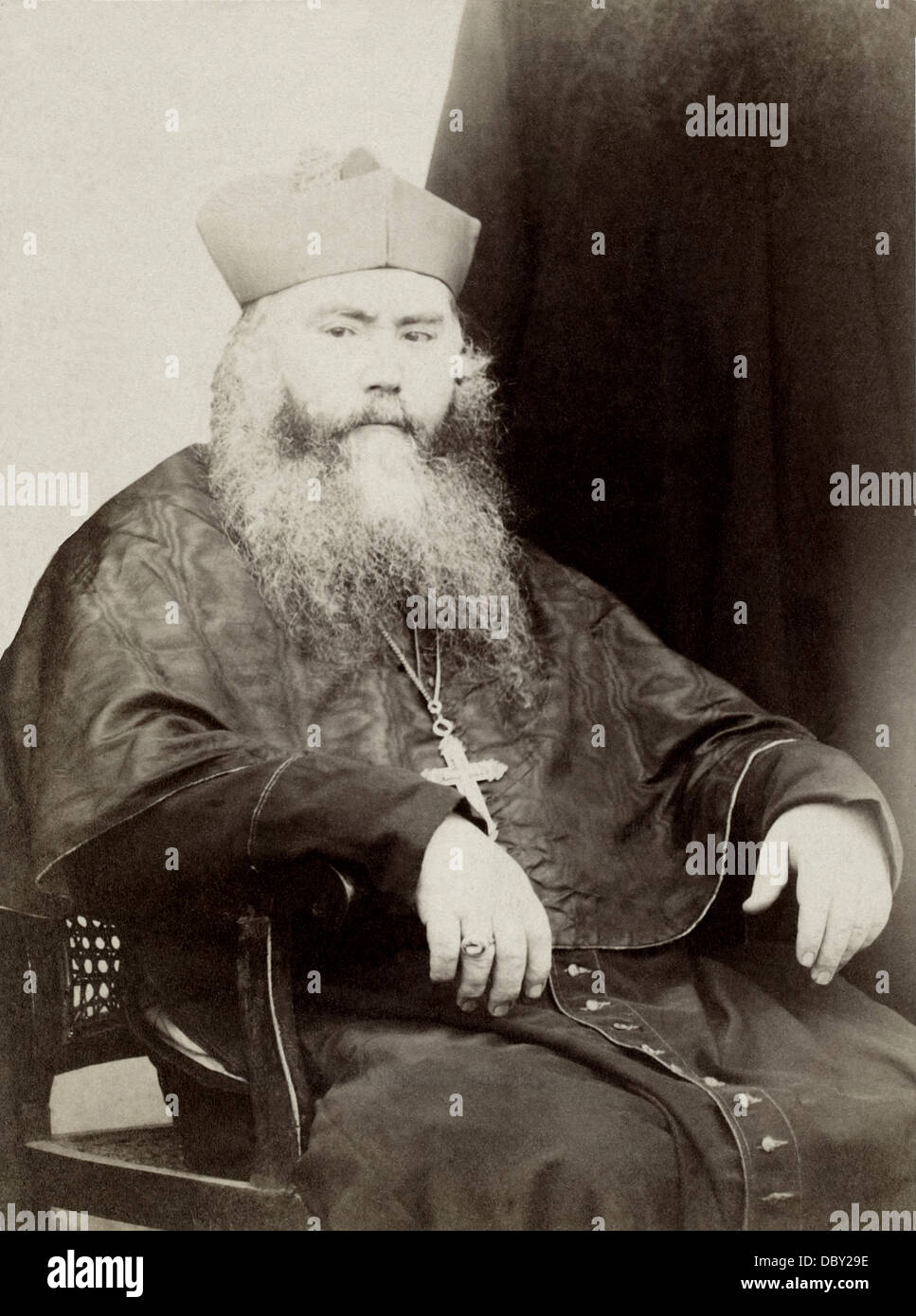 Bishop Paul-François Puginier (1835 - 1892), French missionary and bishop, Vicar Apostolic in West Tonkin (future Archdiocese of Stock Photo