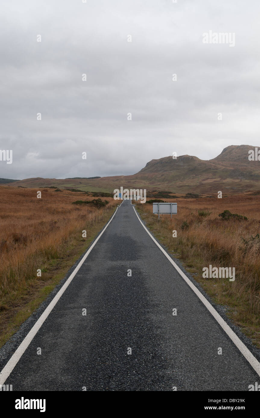 A road near Ardnamurchan, Scottish Highlands, Scotland, United Kingdom. Stock Photo