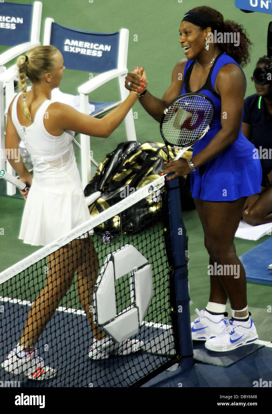 Caroline Wozniack and Serena Williams The US Open Tennis Semi-Final