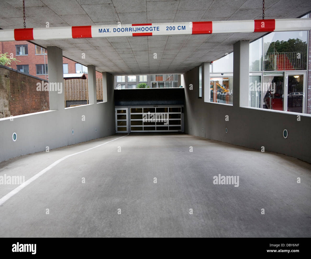 Car park entrance height barrier security gate Dordrecht, Netherlands