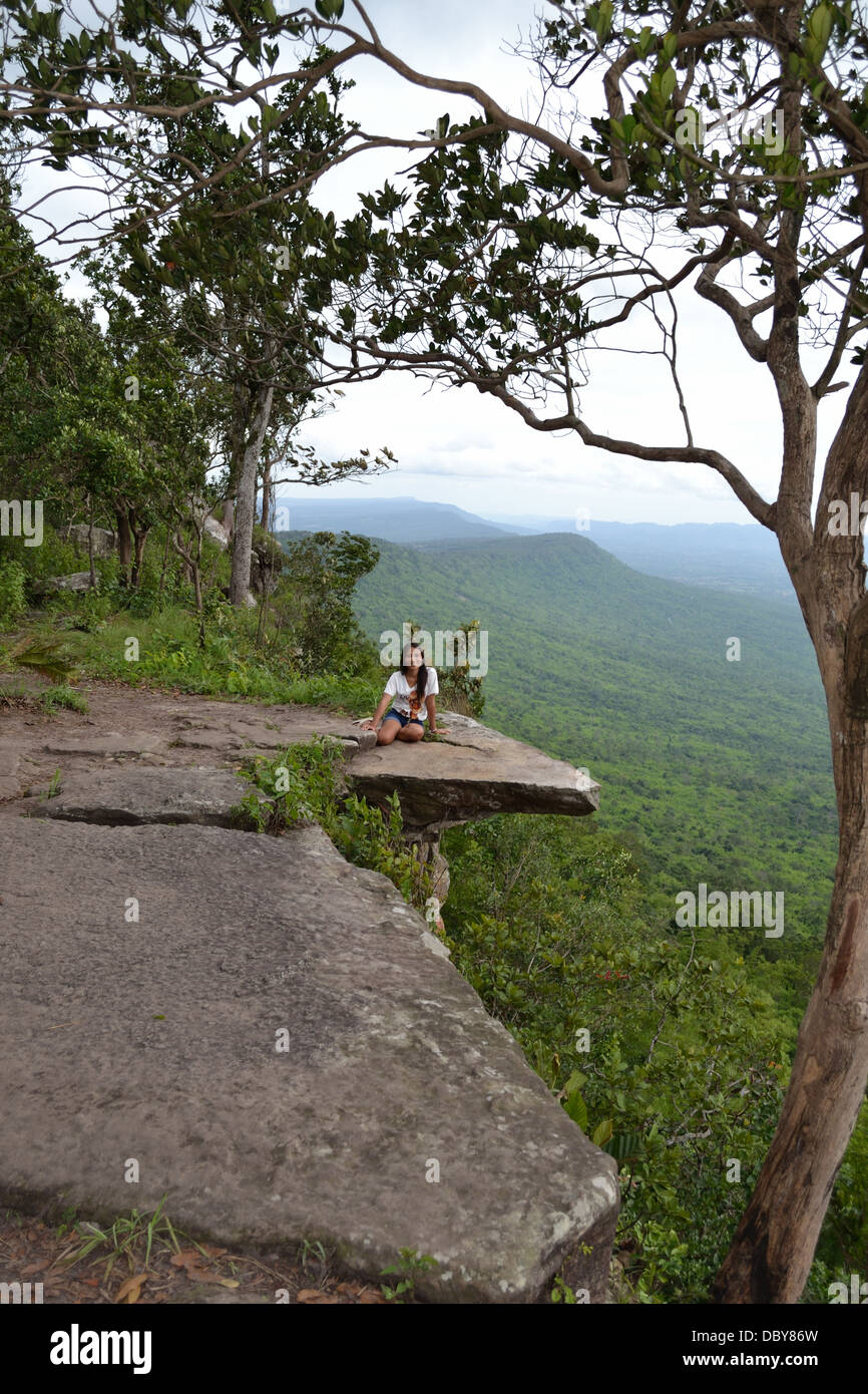 thai lady rock ledge in  sai thong national park chaiyaphum Stock Photo