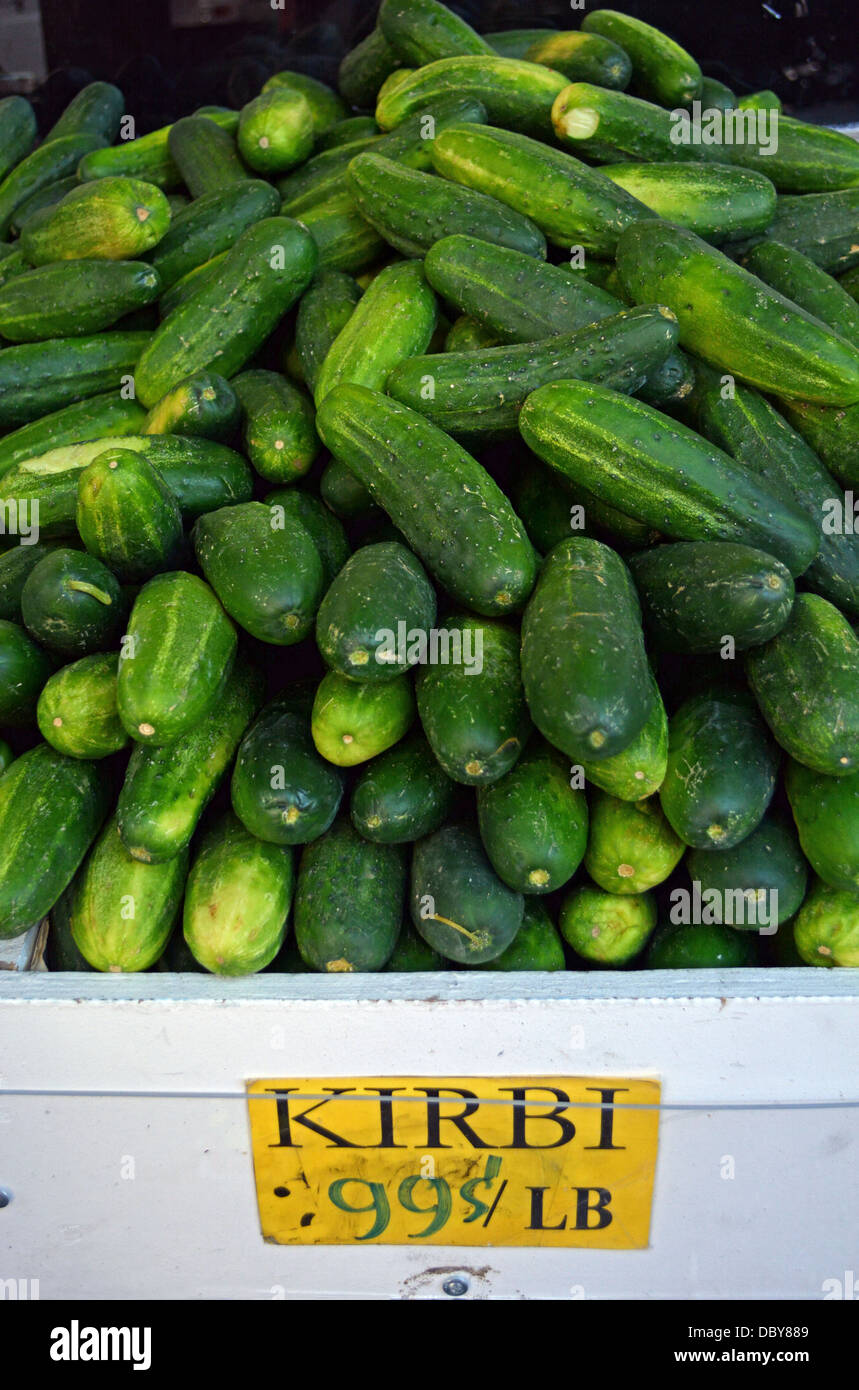 A sign at an Indian supermarket in Jackson Heights Queens New York with a misspelled word Stock Photo