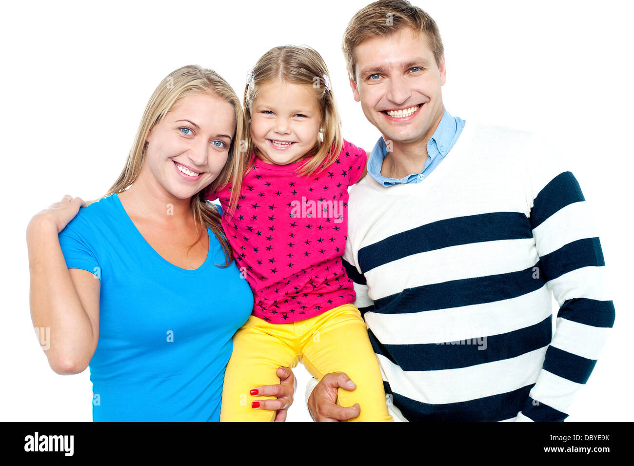 Family portrait on a white background Stock Photo - Alamy