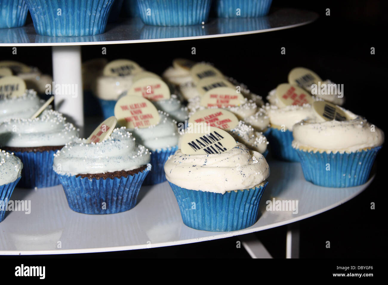 Atmosphere Mamma Mia! celebrates becoming the 10th longest running show in Broadway history by unveiling an official Magnolia Bakery Mamma Mia! wedding cupcake at the Winter Garden Theatre  New York City, USA - 14.09.11 Stock Photo