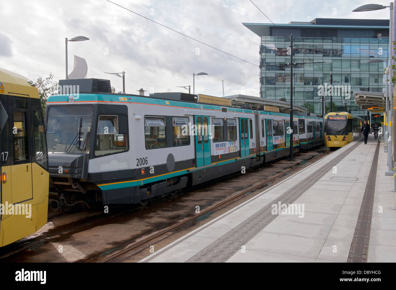 AnsaldoBreda T68 tram at the Metrolink station at MediaCityUK, Salford ...