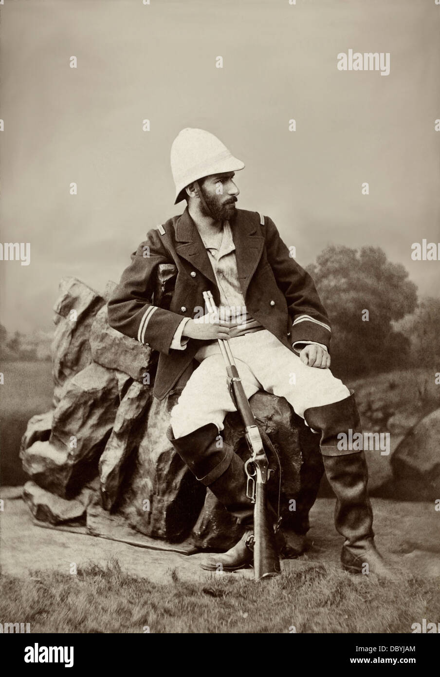 Pierre Savorgnan de Brazza (1852-1905), french navy officer, and explorer of the Central Africa. Stock Photo