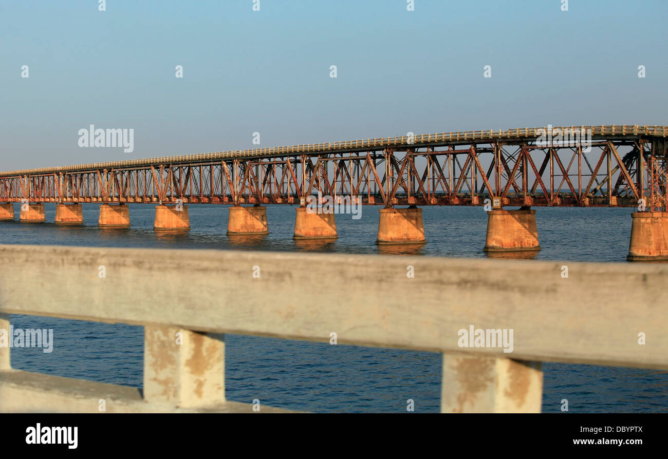 The old Railroad Bridge on the Bahia Honda Key in the Florida keys