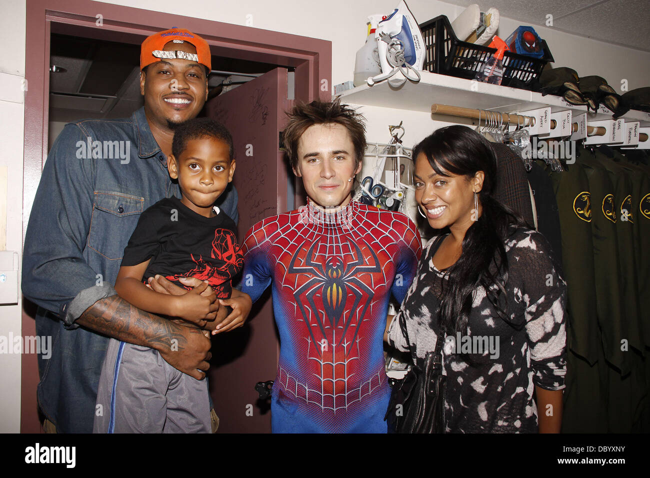 Kiyan Anthony Carmelo Anthony, La La Anthony and their son Kiyan Carmelo Anthony pose