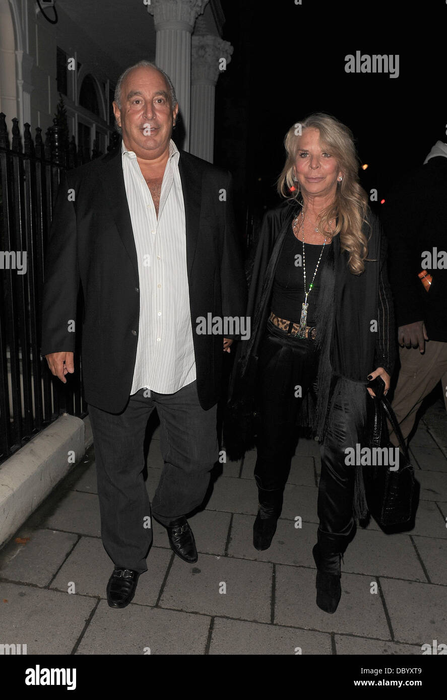 Sir Phillip Green and his wife Tina Green attend a dinner at a private residence. London, England - 18.09.11 Stock Photo