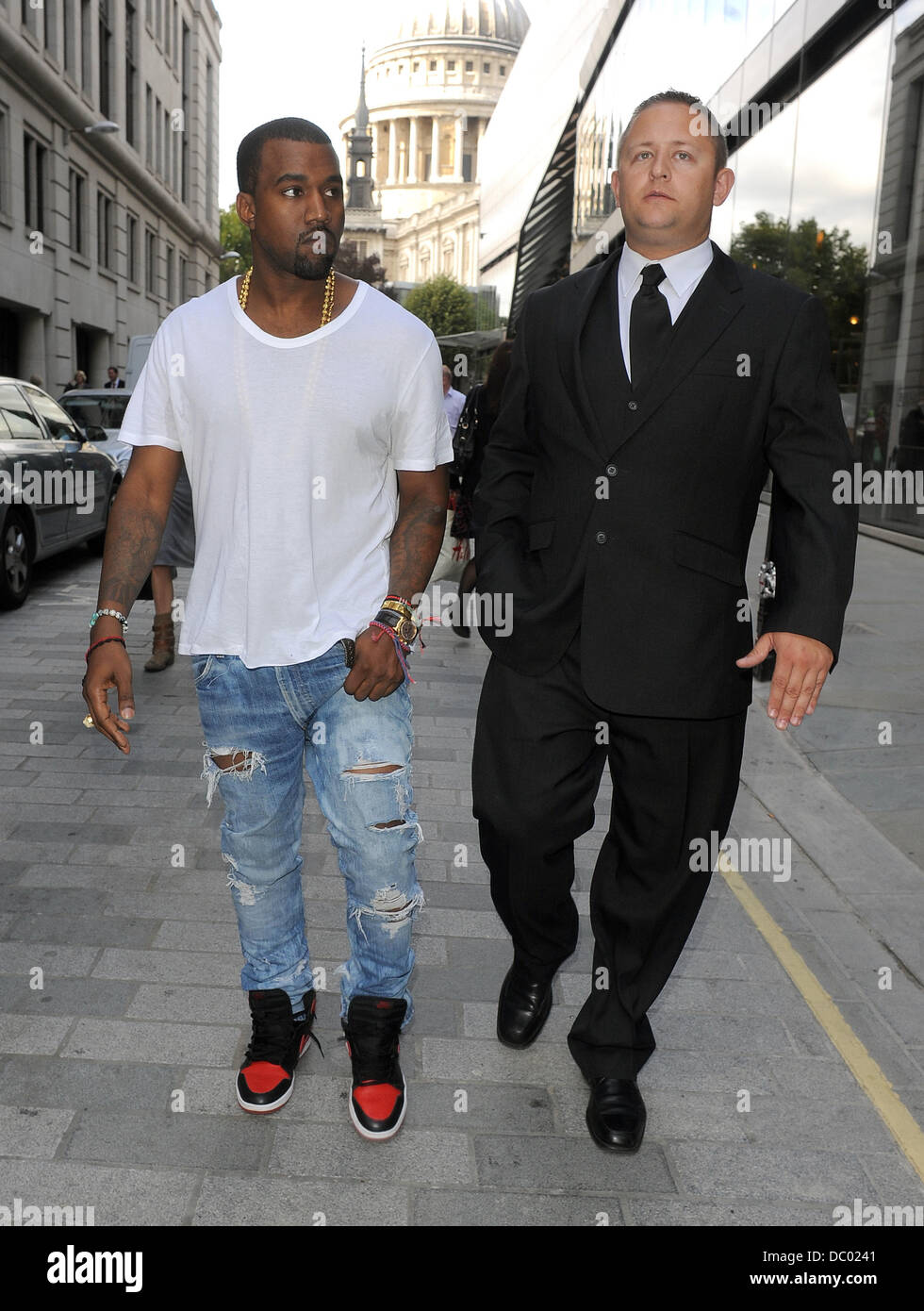 Kanye West London Fashion Week Spring/Summer 2012 - Christopher Kane - Outside London, England - 19.09.11 Stock Photo